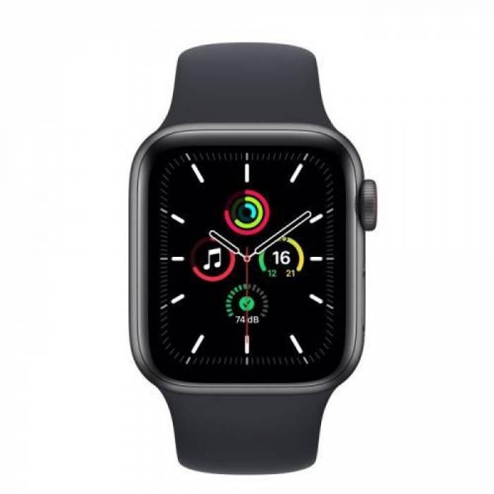 Smartwatch Apple Watch SE V2, 1.57inch, curea silicon, Space Grey-Midnight