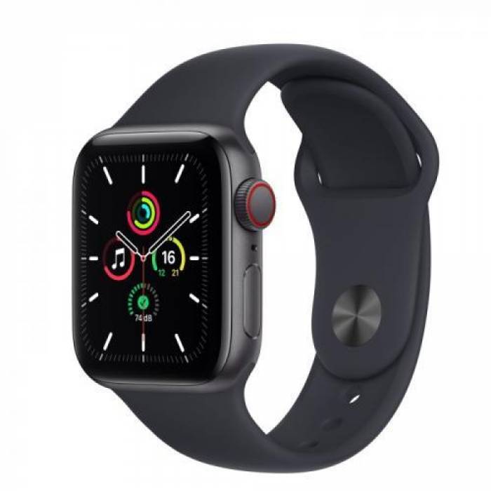 Smartwatch Apple Watch SE V2, 1.57inch, curea silicon, Space Grey-Midnight