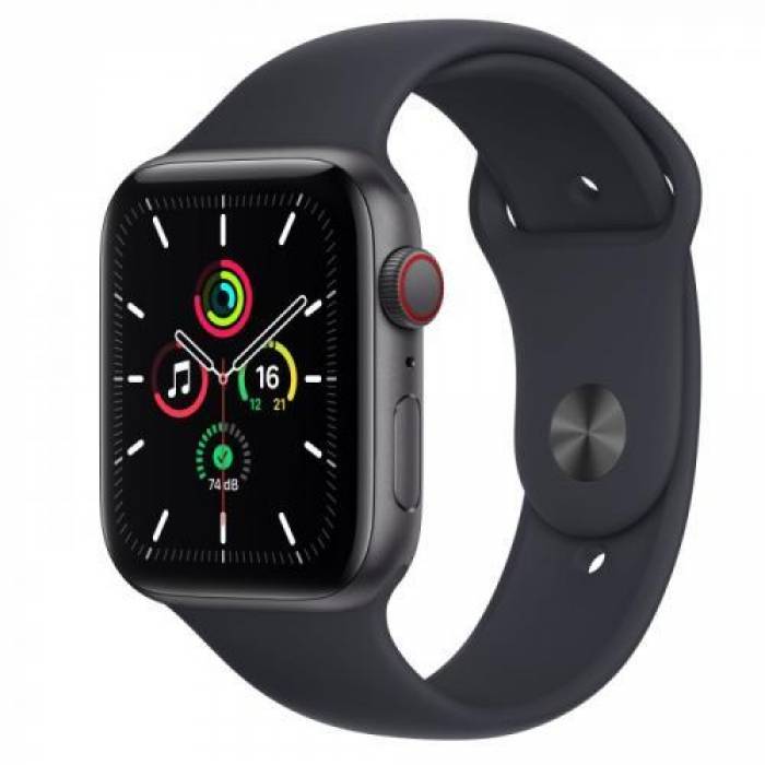 Smartwatch Apple Watch SE V2, 1.78inch, curea silicon, Space Grey-Midnight