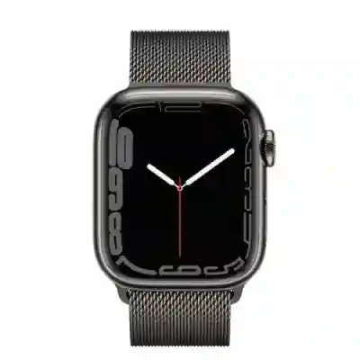 Smartwatch Apple Watch Series 7, 1.69inch, curea otel, Silver-Silver Milanese