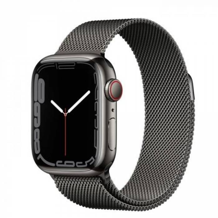 Smartwatch Apple Watch Series 7, 1.69inch, curea otel, Silver-Silver Milanese