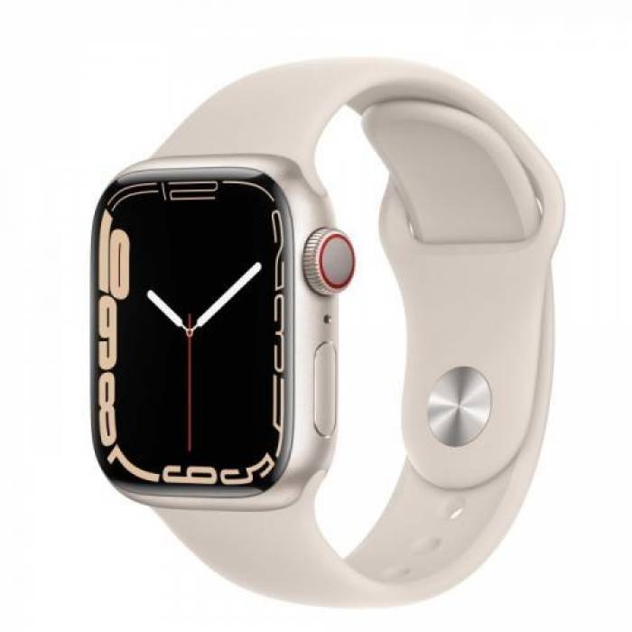 Smartwatch Apple Watch Series 7, 1.9inch, curea silicon, Starlight-Starlight