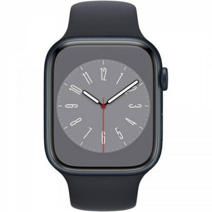 Smartwatch Apple Watch Series 8 Aluminium, 1.9inch, 4G, curea silicon, Midnight-Midnight