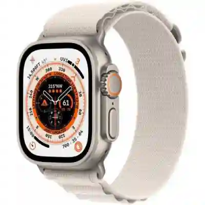 Smartwatch Apple Watch Ultra, 1.92inch, 4G, curea nylon large, Titan-Starlight Alpine Loop