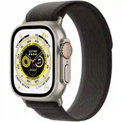 Smartwatch Apple Watch Ultra, 1.92inch, 4G, curea nylon M-L, Titan-Black/Gray Trail Loop