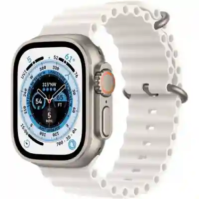 Smartwatch Apple Watch Ultra, 1.92inch, 4G, curea silicon, Titan-White Ocean