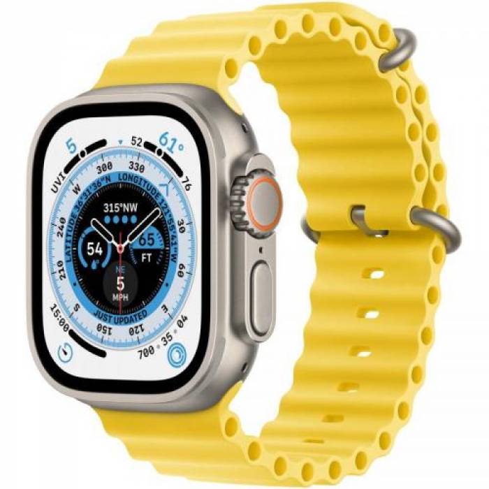Smartwatch Apple Watch Ultra, 1.92inch, 4G, curea silicon, Titan-Yellow Ocean