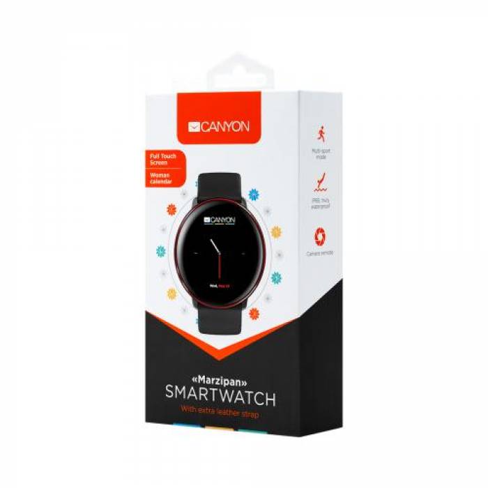 SmartWatch Canyon CNS-SW75BR, 1.22inch, Curea Silicon, Black