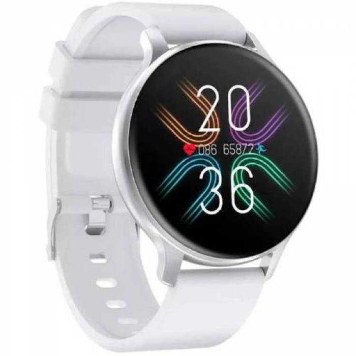 Smartwatch Canyon SW-68 Badian, 1.28inch, Curea Silicon, White