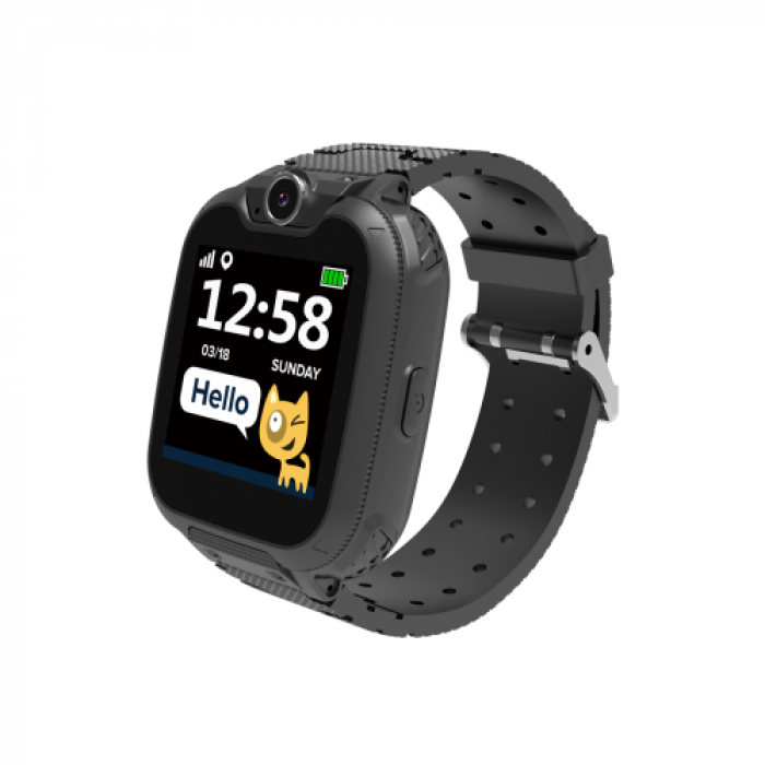 Smartwatch Canyon Tony Kids Watch, 1.54inch, Curea Silicon, Black