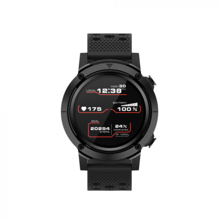 SmartWatch Canyon Wasabi, 1.3inch, curea Silicon, Black