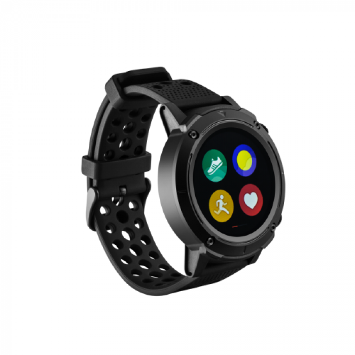 SmartWatch Canyon Wasabi, 1.3inch, curea Silicon, Black