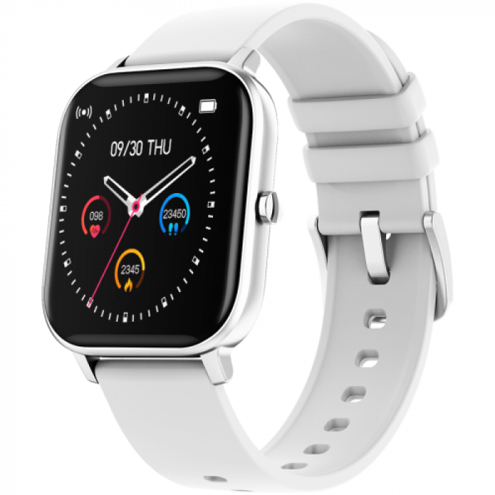 SmartWatch Canyon Wildberry SW74SS, 1.3inch, Curea Silicon, White