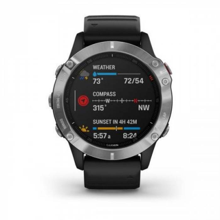 SmartWatch Garmin Fenix 6, 1.3inch, Curea silicon, Black