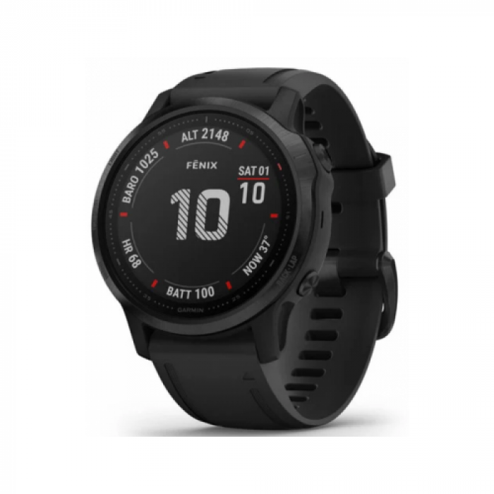 SmartWatch Garmin Fenix 6S Pro, 1.2inch, Curea silicon, Black