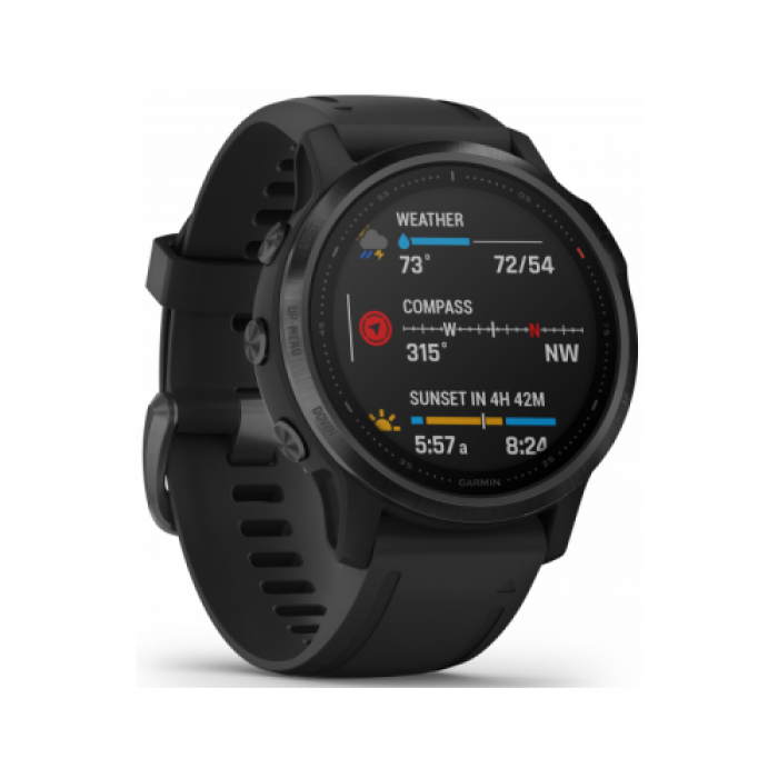 SmartWatch Garmin Fenix 6S Pro, 1.2inch, Curea silicon, Black