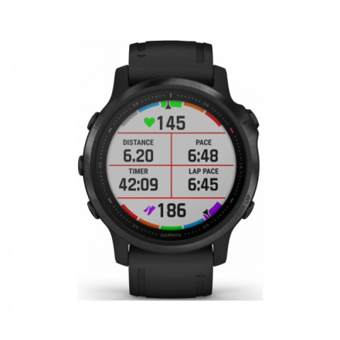 SmartWatch Garmin Fenix 6S Pro, 1.2inch, Curea silicon, Black