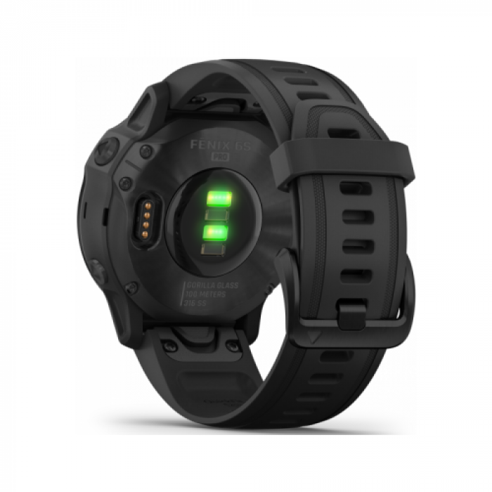 SmartWatch Garmin Fenix 6S Pro, 1.2inch, Curea silicon, Black