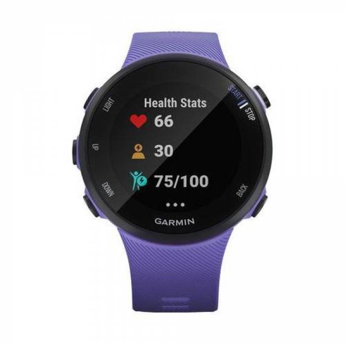 Smartwatch Garmin Forerunner 45S, 1.04 inch, Curea Silicon, Purple