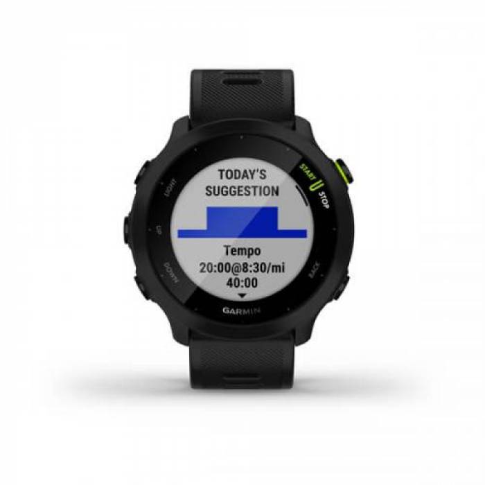 Smartwatch Garmin Forerunner 55 GPS, 1.04inch, Curea Silicon, Black