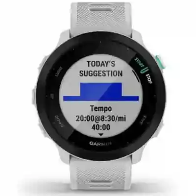 Smartwatch Garmin Forerunner 55 GPS, 1.04inch, Curea Silicon, White