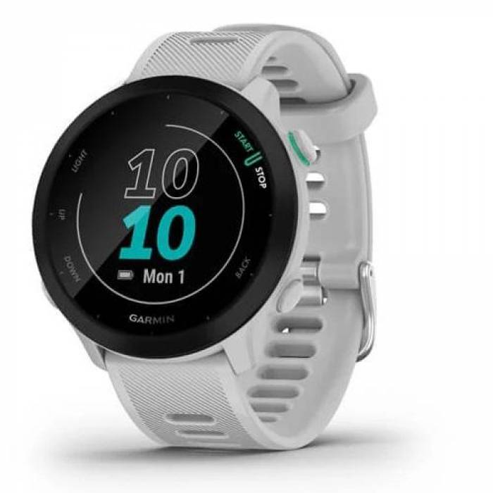 Smartwatch Garmin Forerunner 55 GPS, 1.04inch, Curea Silicon, White