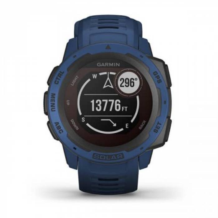 Smartwatch Garmin Instinct Solar, 0.9inch, Curea silicon, Blue