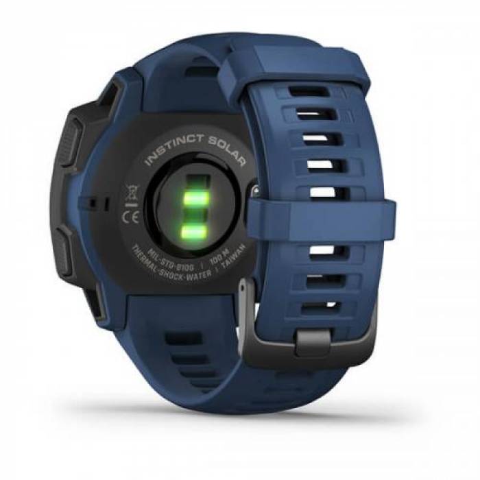 Smartwatch Garmin Instinct Solar, 0.9inch, Curea silicon, Blue