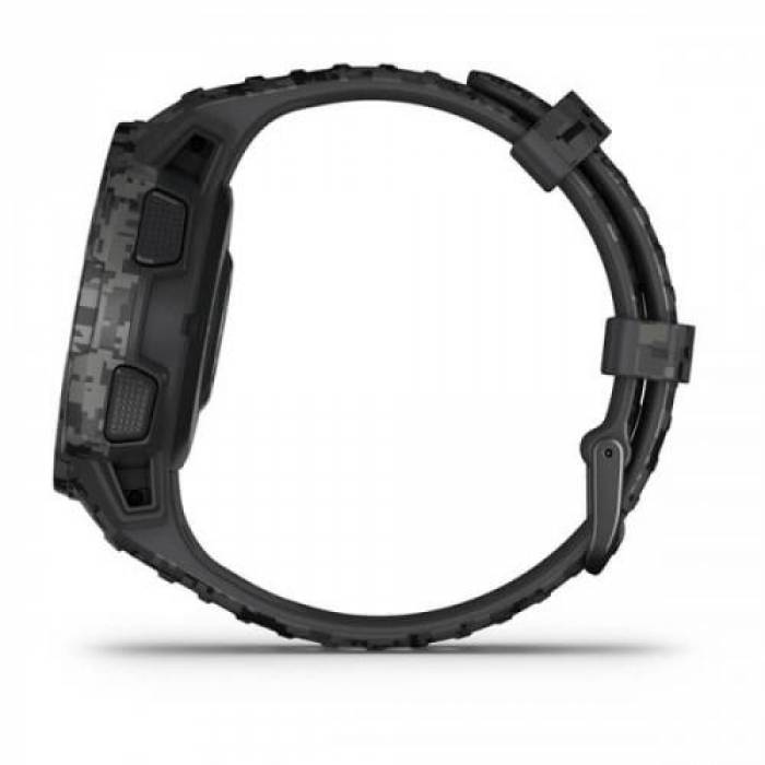 Smartwatch Garmin Instinct Solar Camo Edition, 0.9inch, Curea silicon, Graphite