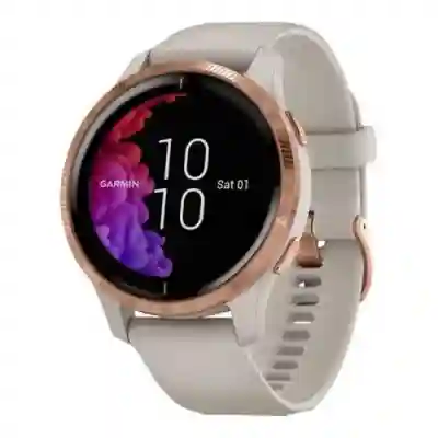Smartwatch Garmin Venu, 1.2 inch, Curea silicon, Light Sand-Rose Gold