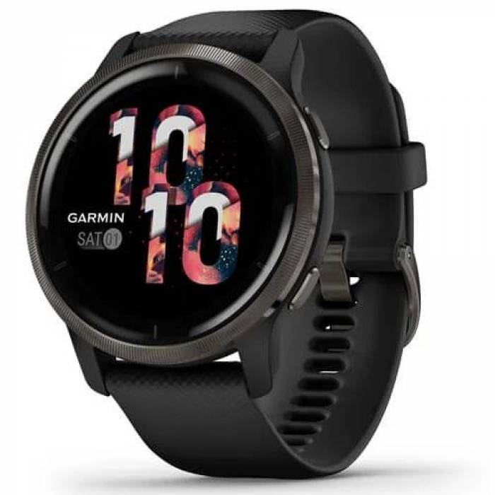 SmartWatch Garmin Venu 2, 1.3inch, Curea Silicon, Black Slate