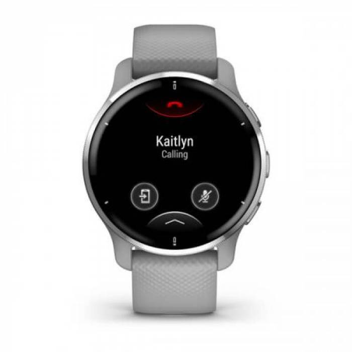 SmartWatch Garmin Venu 2 Plus, 1.30inch, Curea Silicon, Silver Grey