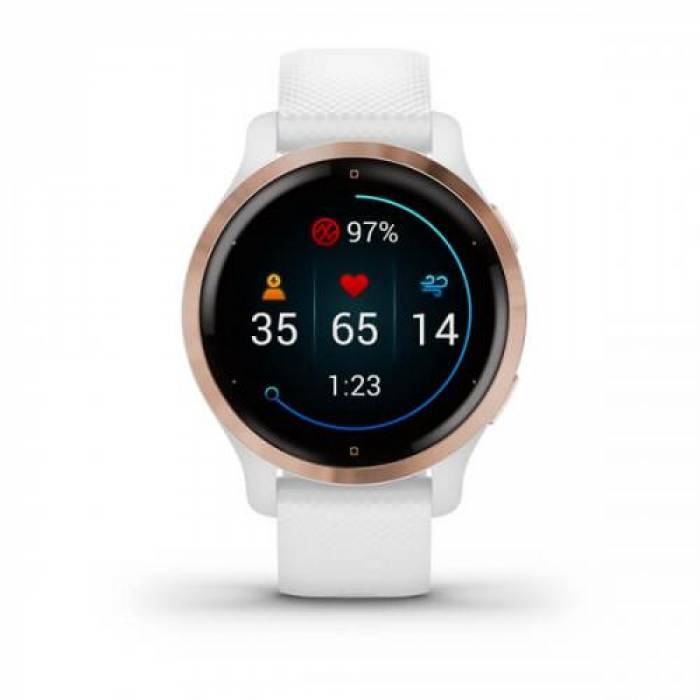 SmartWatch Garmin Venu 2S, 1.1inch, Curea Silicon, White-Rose Gold