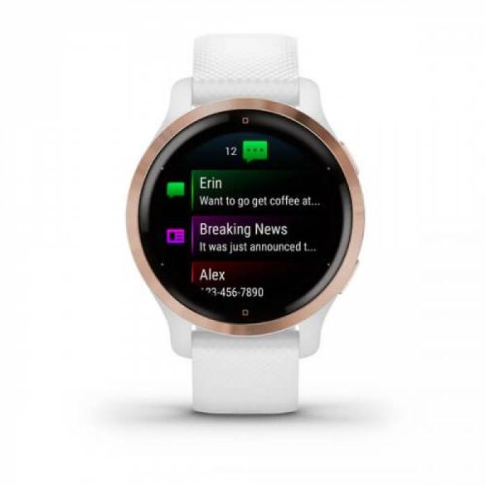 SmartWatch Garmin Venu 2S, 1.1inch, Curea Silicon, White-Rose Gold