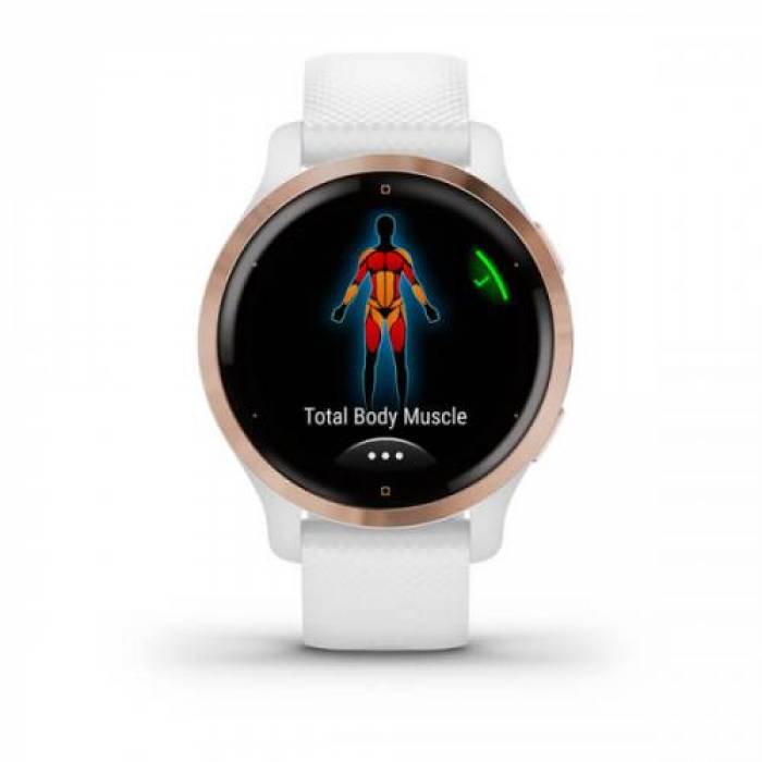 SmartWatch Garmin Venu 2S, 1.1inch, Curea Silicon, White-Rose Gold