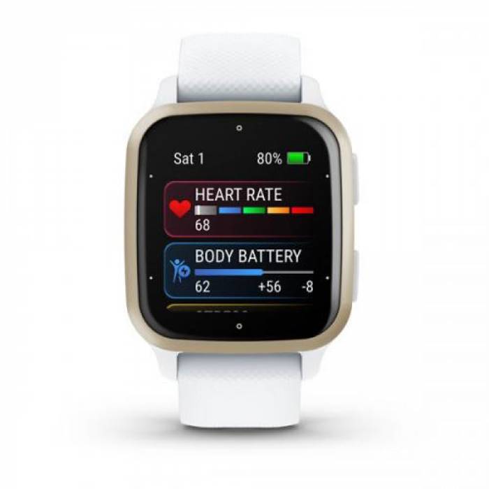 Smartwatch Garmin Venu SQ2 Metallic, 1.41inch, Curea Silicon, Cream Gold Bezel