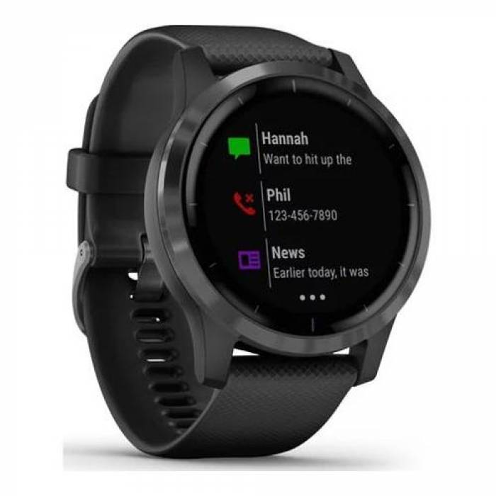 SmartWatch Garmin Vivoactive 4, 1.3 inch, Curea silicon, Black-Slate