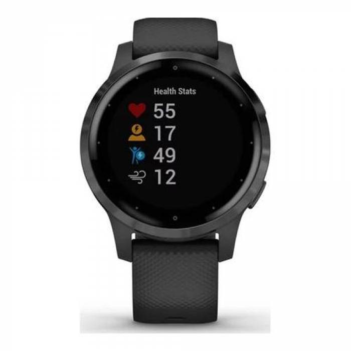 SmartWatch Garmin Vivoactive 4S, 1.1 inch, Curea silicon, Black-Slate