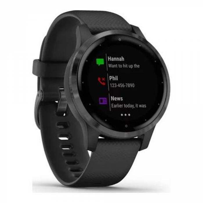 SmartWatch Garmin Vivoactive 4S, 1.1 inch, Curea silicon, Black-Slate