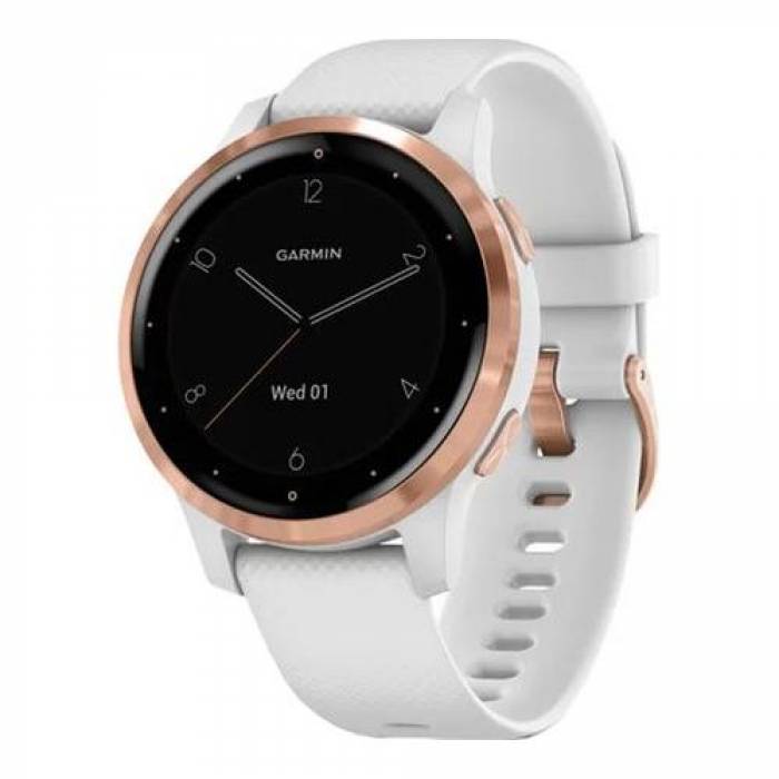 SmartWatch Garmin Vivoactive 4S, 1.1 inch, Curea silicon, White-Rose Gold