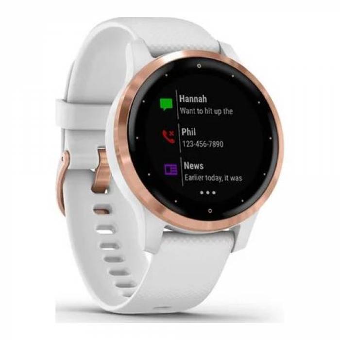 SmartWatch Garmin Vivoactive 4S, 1.1 inch, Curea silicon, White-Rose Gold