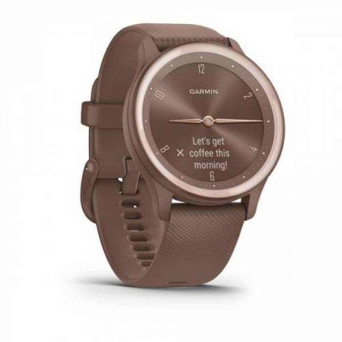 SmartWatch Garmin Vívomove Sport, 1.5inch, Curea Silicon, Cocoa