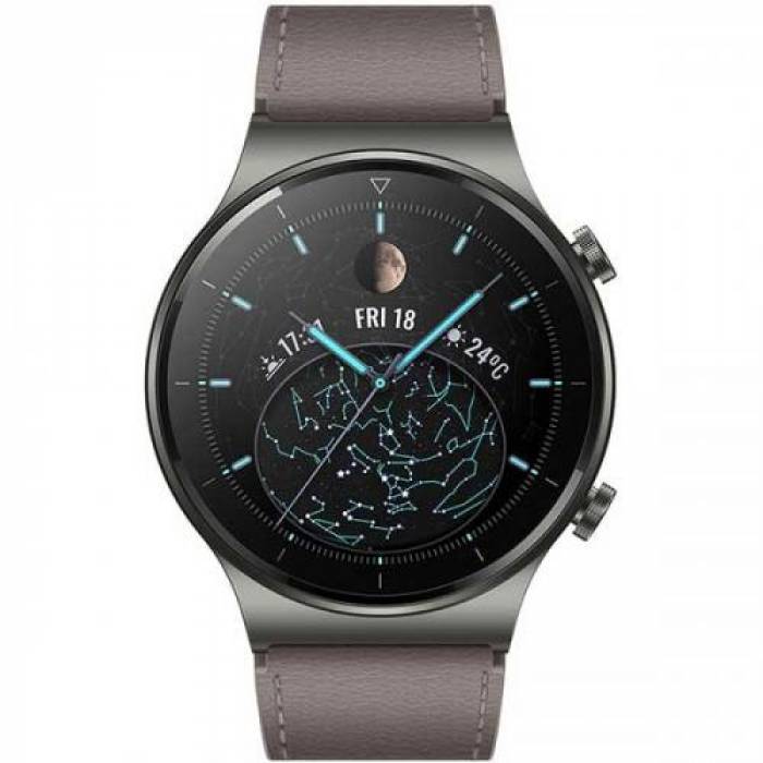 SmartWatch Huawei Watch GT 2 Pro Classic Edition, 1.39inch, curea piele, Nebula Gray