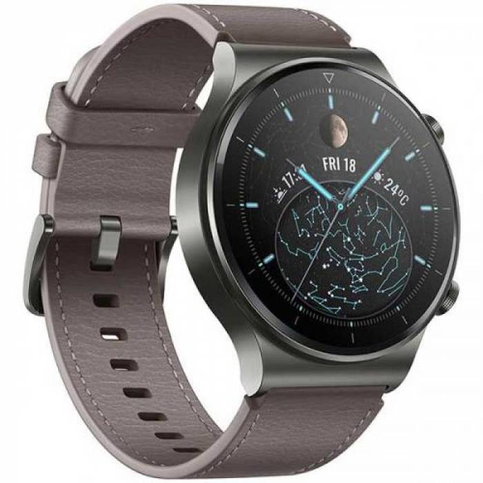 SmartWatch Huawei Watch GT 2 Pro Classic Edition, 1.39inch, curea piele, Nebula Gray