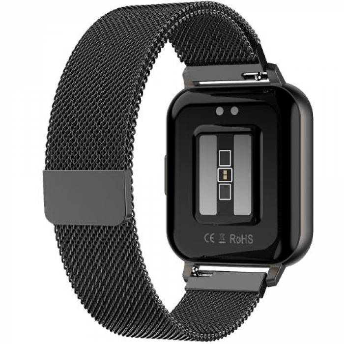 Smartwatch MaxCom Fit FW45 Aurum 2, 1.78inch, curea metalica, Gun Metal