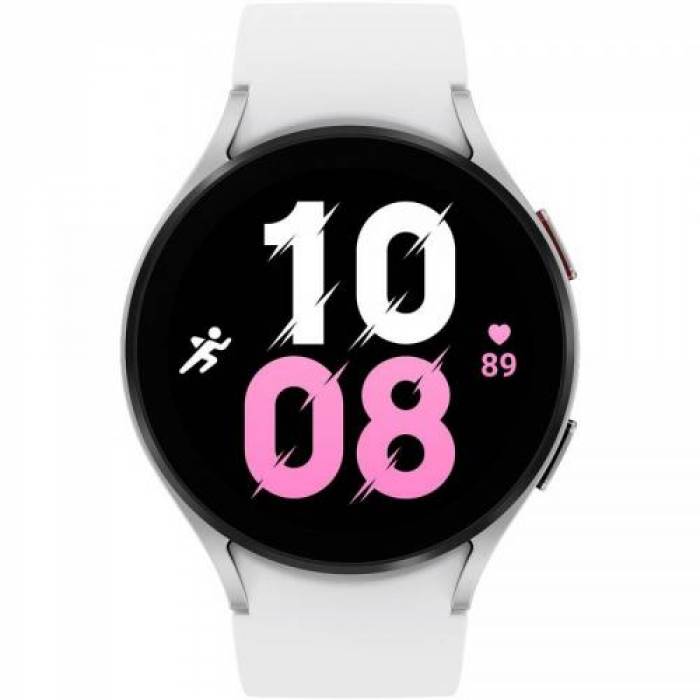 SmartWatch Samsung Galaxy Watch 5, 1.4inch, Curea silicon, Silver-White