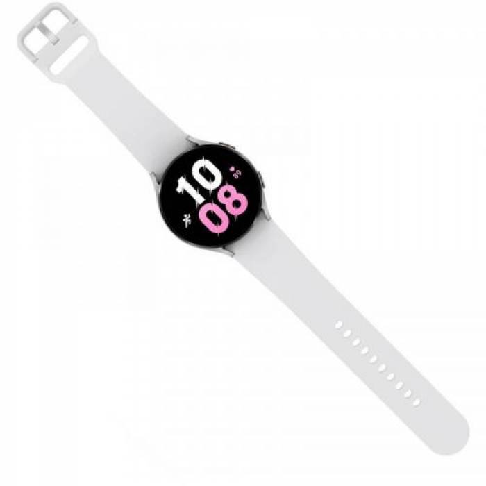 SmartWatch Samsung Galaxy Watch 5, 1.4inch, Curea silicon, Silver-White