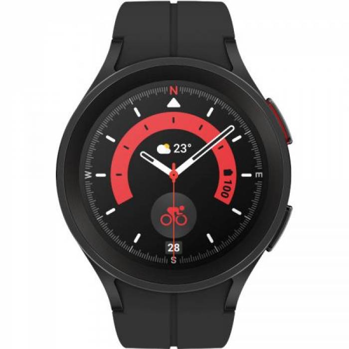 SmartWatch Samsung Galaxy Watch 5 Pro, 1.4inch, 4G, Curea silicon, Titanium Black