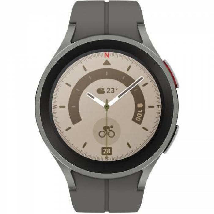 SmartWatch Samsung Galaxy Watch 5 Pro, 1.4inch, 4G, Curea silicon, Titanium Gray
