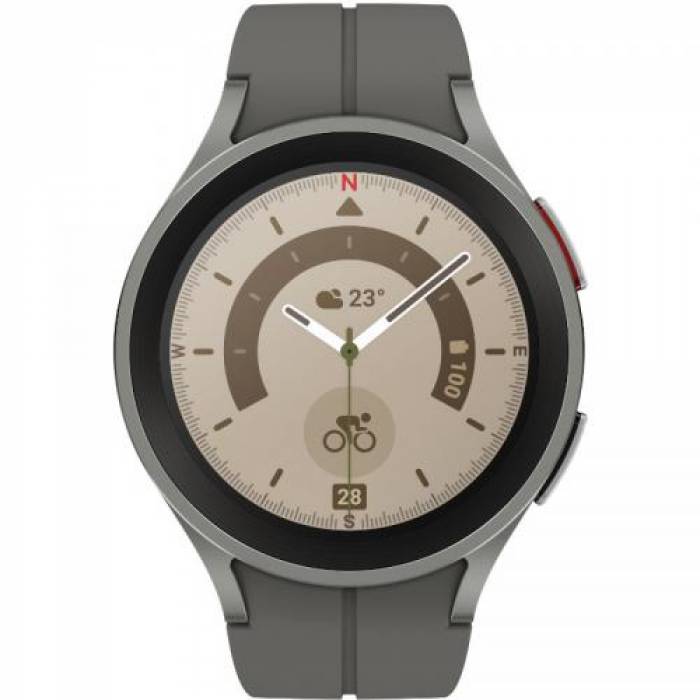 SmartWatch Samsung Galaxy Watch 5 Pro, 1.4inch, Curea silicon, Titanium Gray